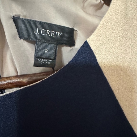 J. Crew Navy and Beige Contrast Midi Dress - Picture 2 of 3